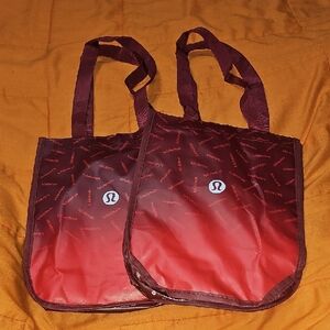 Lululemon 2 Reusable Tote Bags! Same Style, Beautiful Color Way. Small